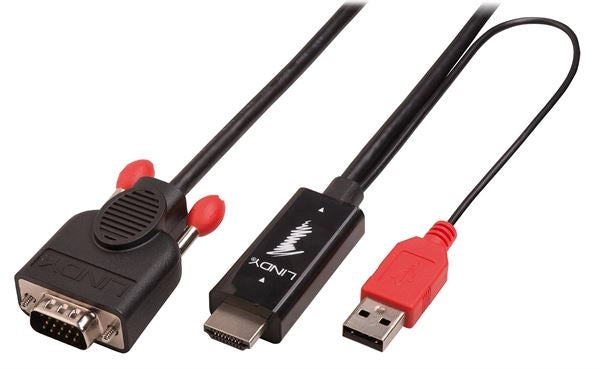 Lindy 41456 cavo e adattatore video 2 m hdmi vga (d-sub) nero