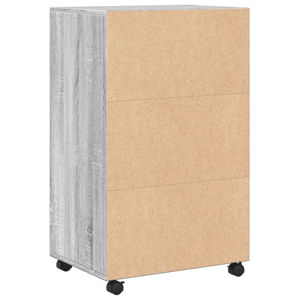Mobiletto con Ruote Grigio Sonoma 55x40x91cm in Truciolato 853187