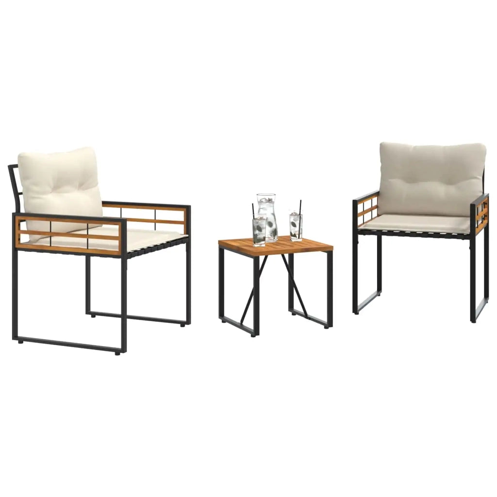 Set di Mobili da Esterno con cuscino 3 pz | Set Salotto da Giardino Crema
