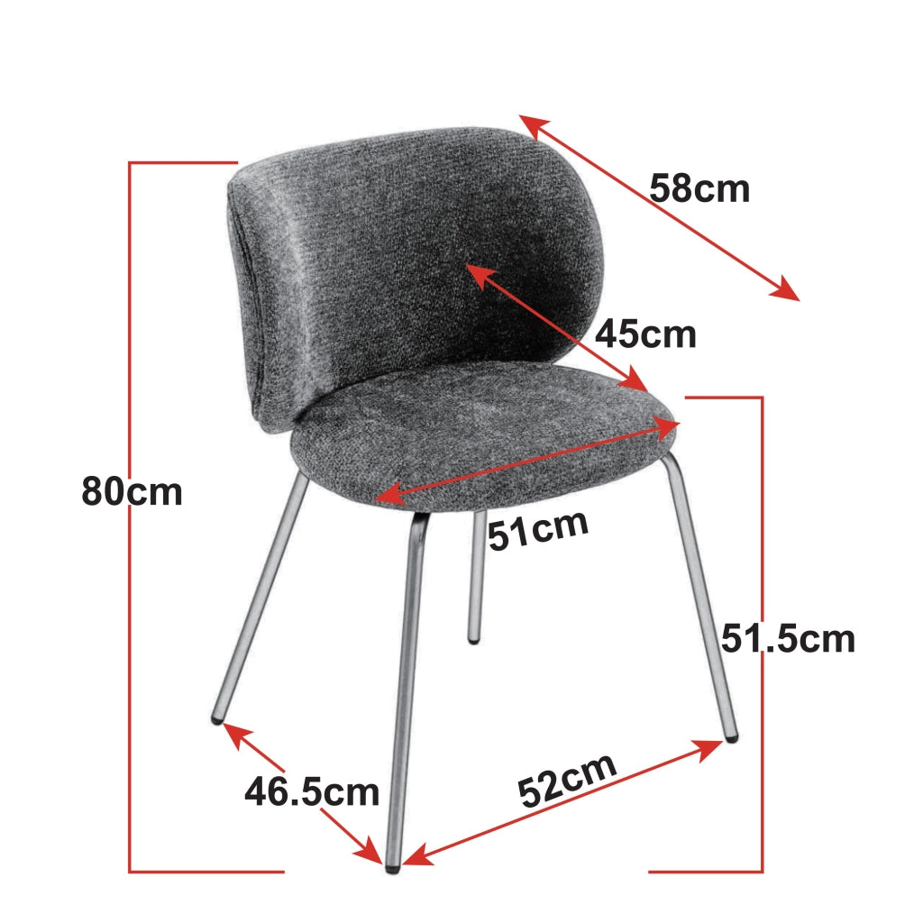 Sedie da Pranzo in Velluto con Gambe in Metallo ¨C MINIMAL ¨C Arancione, Set 2 Pezzi