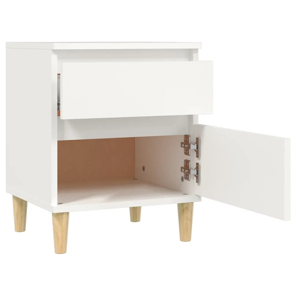 Comodini 2 pz-Set di 2 Tavolino da notte in Bianco 40x35x50 cm 827674