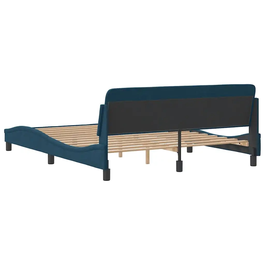 Giroletto con Testiera Dover Blu 160x200 cm in Velluto 373216