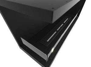 Camino a Bioetanolo da Incasso 110x45 cm Inside L1100 V2 Angolo a Sinistra Nero con Vetro