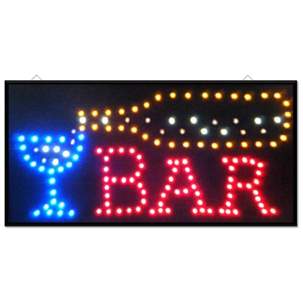 Trade Shop - Insegna Luminosa A Led Con Scritta Bar Con Ganci 50x25 Cm 220v -