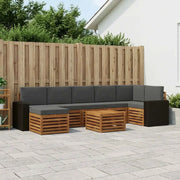 Set di divani da esterno con cuscino 8 pcs Naturale e Antracite
