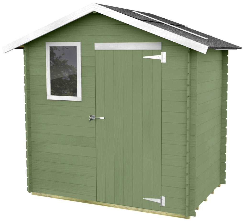 Casetta Box da Giardino per Attrezzi 198x130 cm con Porta Singola Cieca in Legno Verde