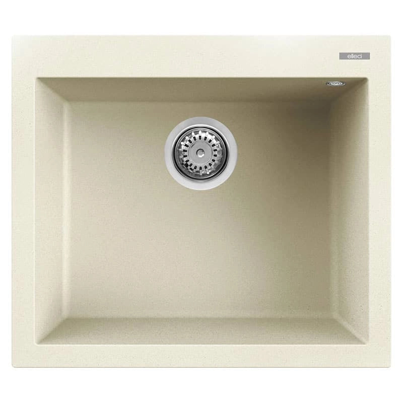 Lavello Elleci Incasso 1 vasca 57x50 Quadra 105 Granitek Bianco Antico LGQ10562