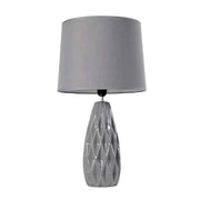 LAMPADA BIANCA CON STRUTTURA IN CERAMICA 34 X 34 X 62.5 CM GRIGIA