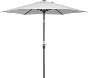 Parasole a 6 elementi a rasoio a forma rotonda Ø - Bilbao, altezza circa 220 cm, colore argento grigio.