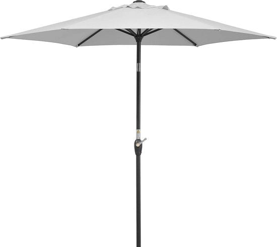 Parasole a 6 elementi a rasoio a forma rotonda Ø - Bilbao, altezza circa 220 cm, colore argento grigio.