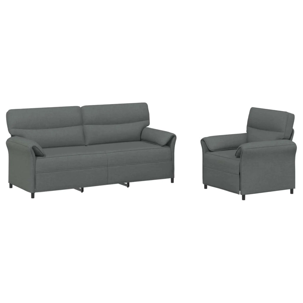 Set di divani 2 pz Grigio Scuro Tessuto 3424872