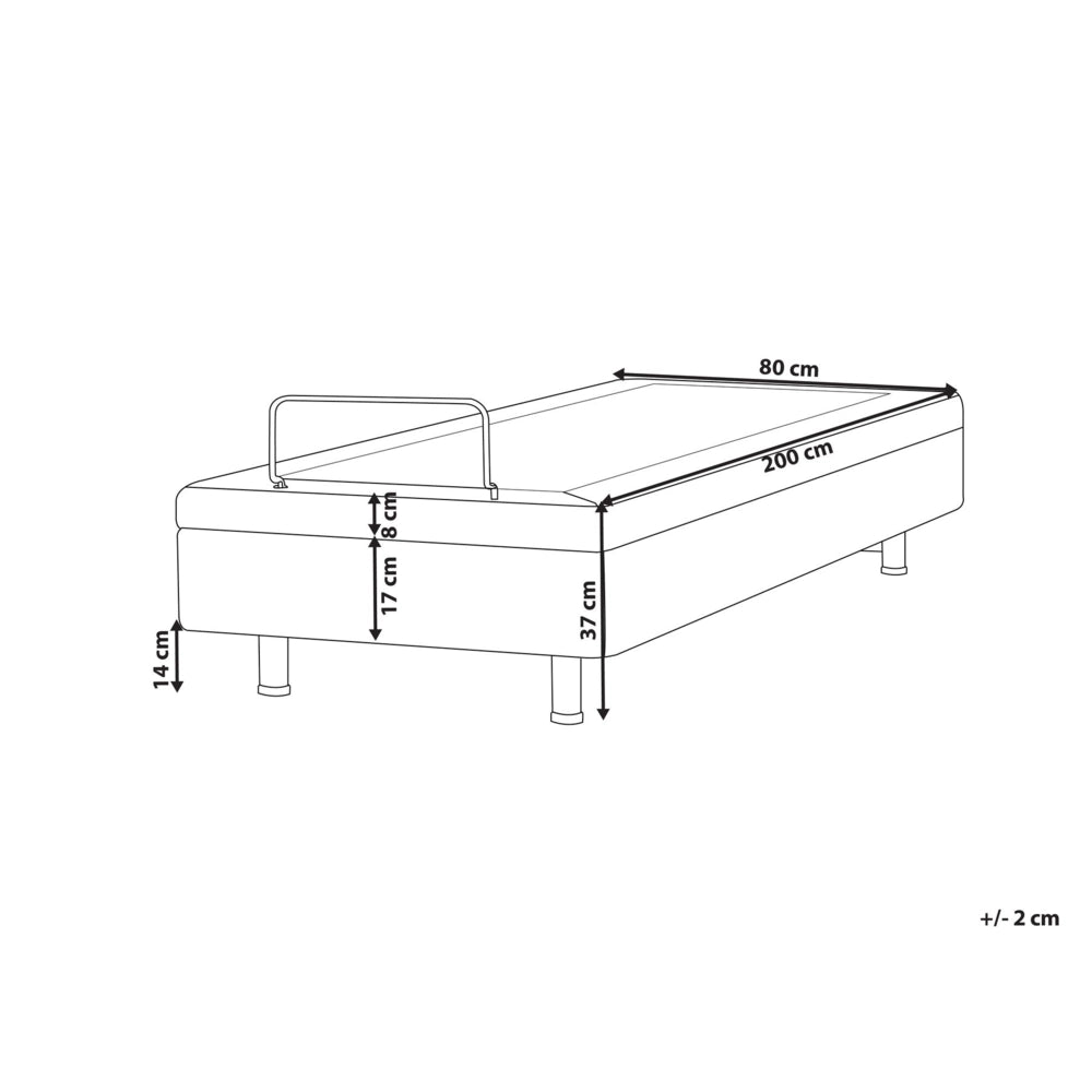 Letto elettrico tessuto bouclè bianco sporco regolabile con telecomando senza testiera 80x200 cm stile moderno
