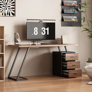Scrivania ULEVR 135,5x58x75 cm con cassetti soft-close e supporto per computer, MDF marrone scuro