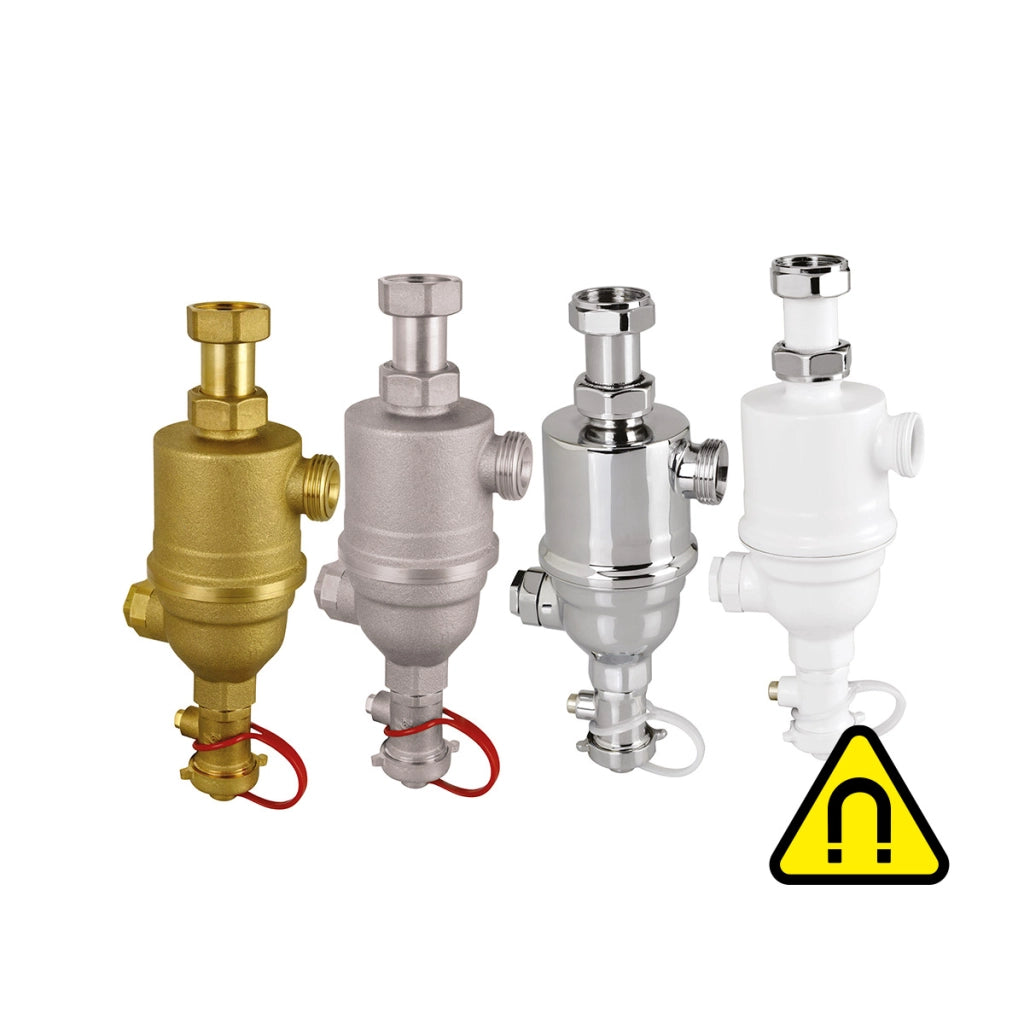 Defangatore magnetico compatto sottocaldaia - Cromato – Completo di raccordo di connessione alla caldaia
