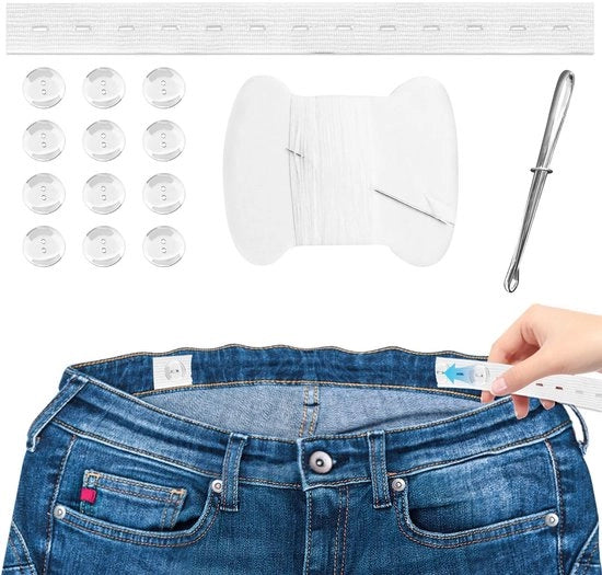 Tightener per cintura adattabile - 6 pezzi - inclusa spilla e filo - adatto per donne/uomini/bambini