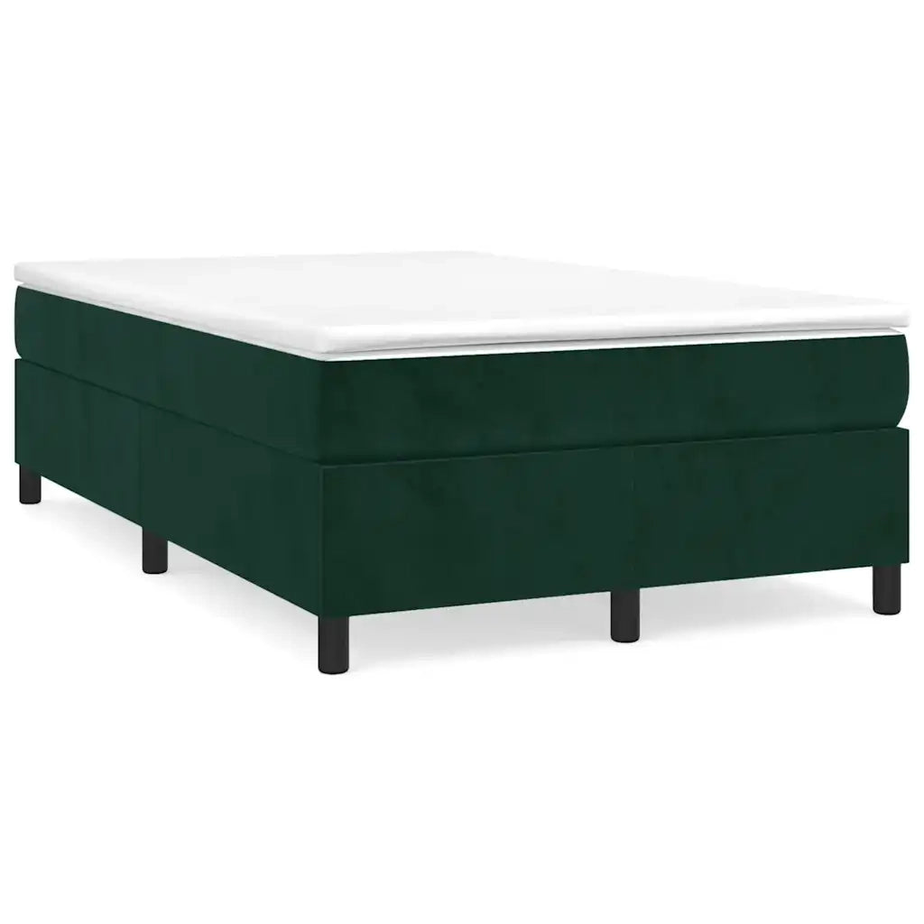 Giroletto a Molle con Materasso Verde Scuro 120x190 cm Velluto