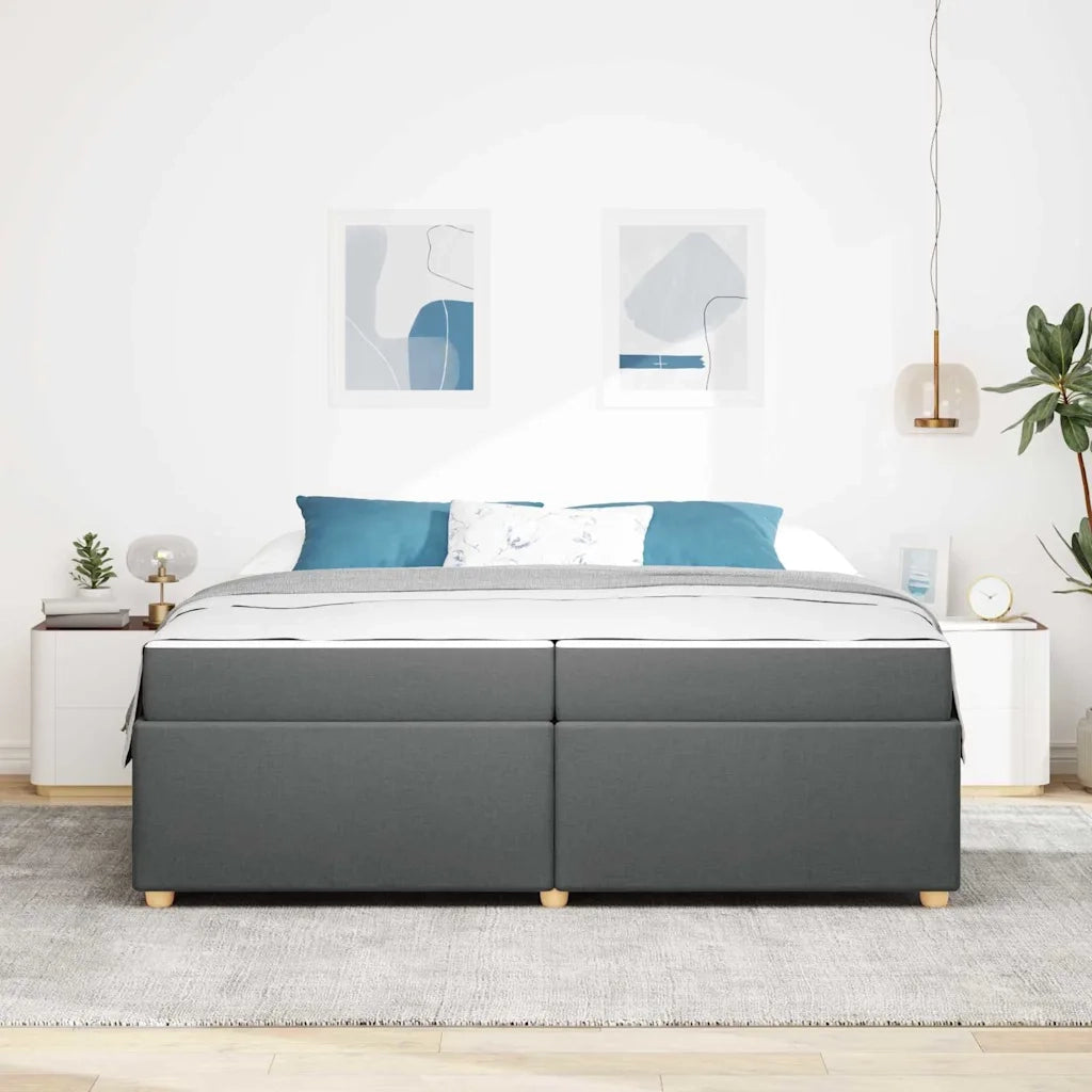Struttura del letto Grigio scuro 200 x 200 cm Tessuto