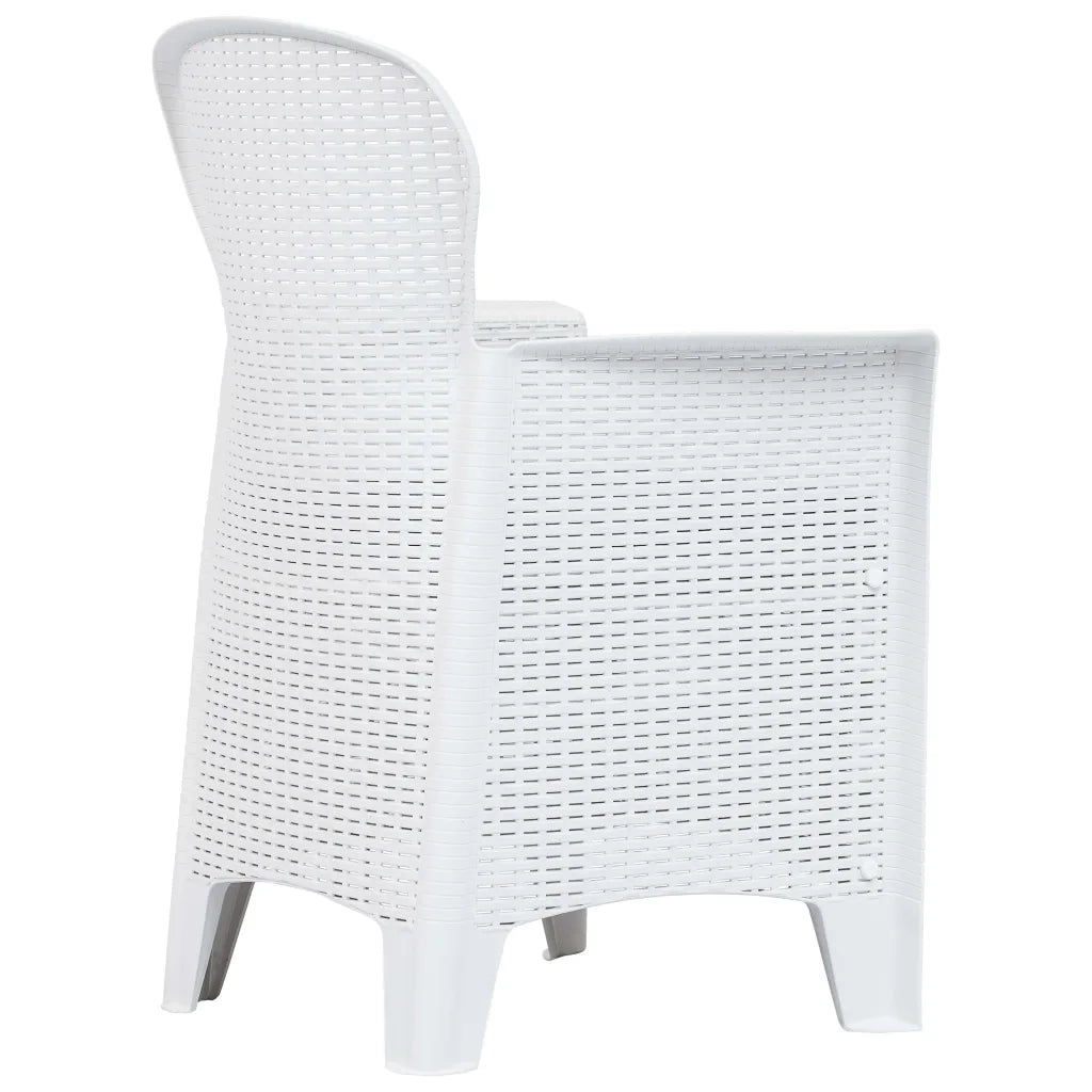 Set Pranzo da Giardino 7 pz in Plastica Stile Rattan Bianco cod mxl 37741