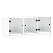 Mobile TV multimediale scaffale TV credenza mobile TV sala da pranzo soggiorno camera da letto con ante in vetro 102 x 37 x 42 cm bianco 02_0026903