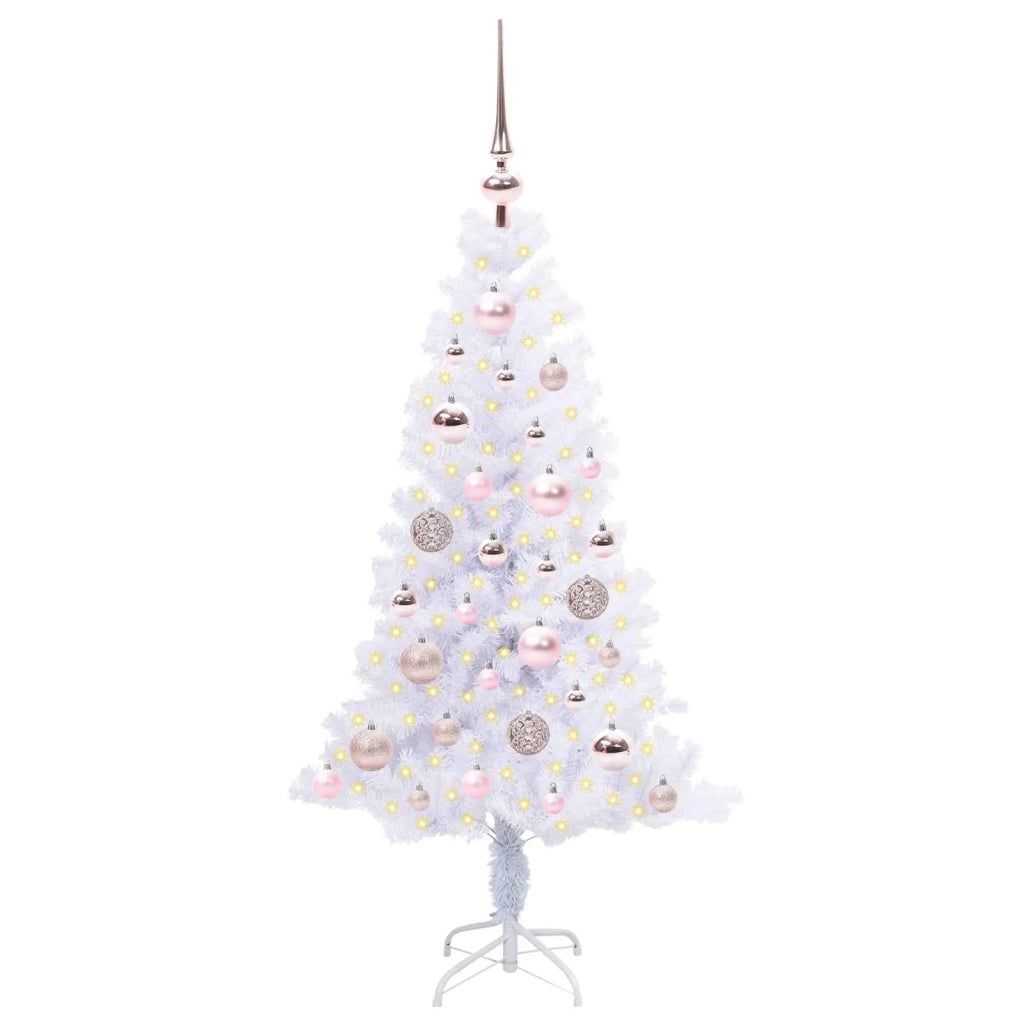 Albero di Natale Artificiale-Albero Natalizio Bianco 120 cm PVC e Acciaio 344319