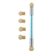 Trade Shop - Set Kit Pennelli Sfumature Punte Gomma Silicone Intercambiabili Nail Art Unghie -