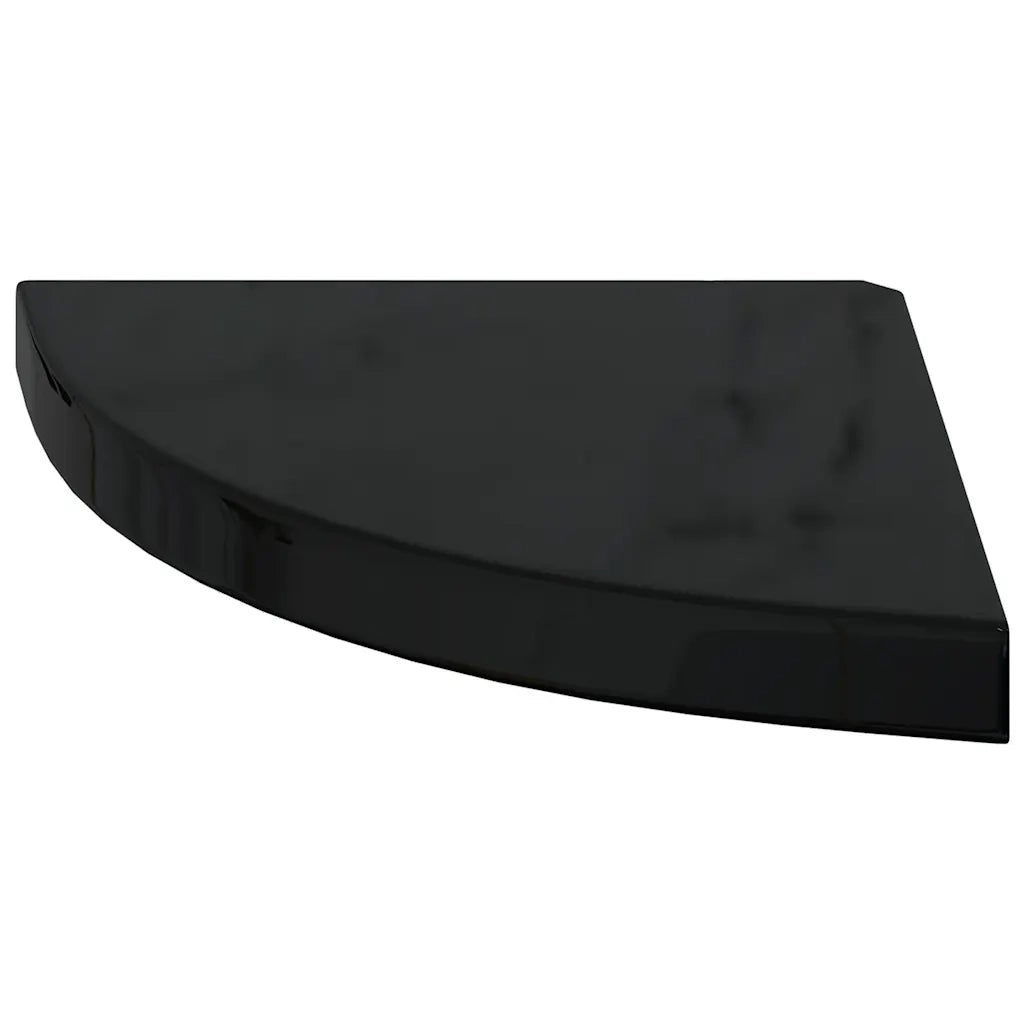 Scaffali Angolari a Parete 4 pz Nero Lucido 35x35x3,8 cm MDF 323912