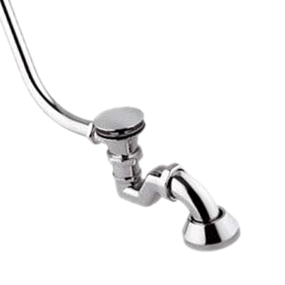 Colonna di scarico con tubo in rame e piletta click-clack, tutta cromata