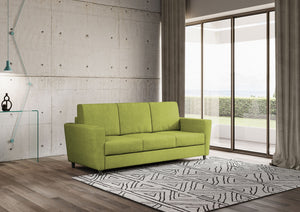 Divano 3 Posti 212x85x85 cm Yasel in Tessuto Verde