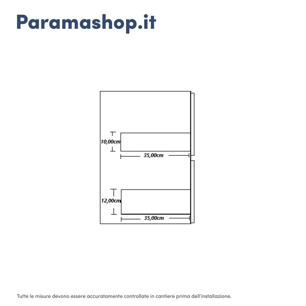 Mobile da bagno sospeso 70 cm effetto cemento scuro con top | Yili