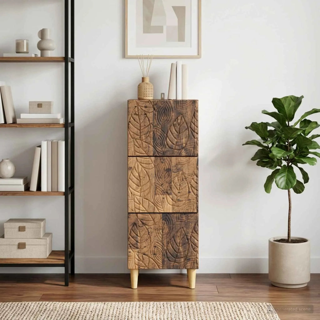 Mobile con Cassetti Legno antico 33 x 34,5 x 90 cm 895083