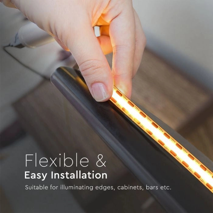 Striscia Strip LED COB 10W/m 5m 24V 800Lm/m 6400K IP20 8mm