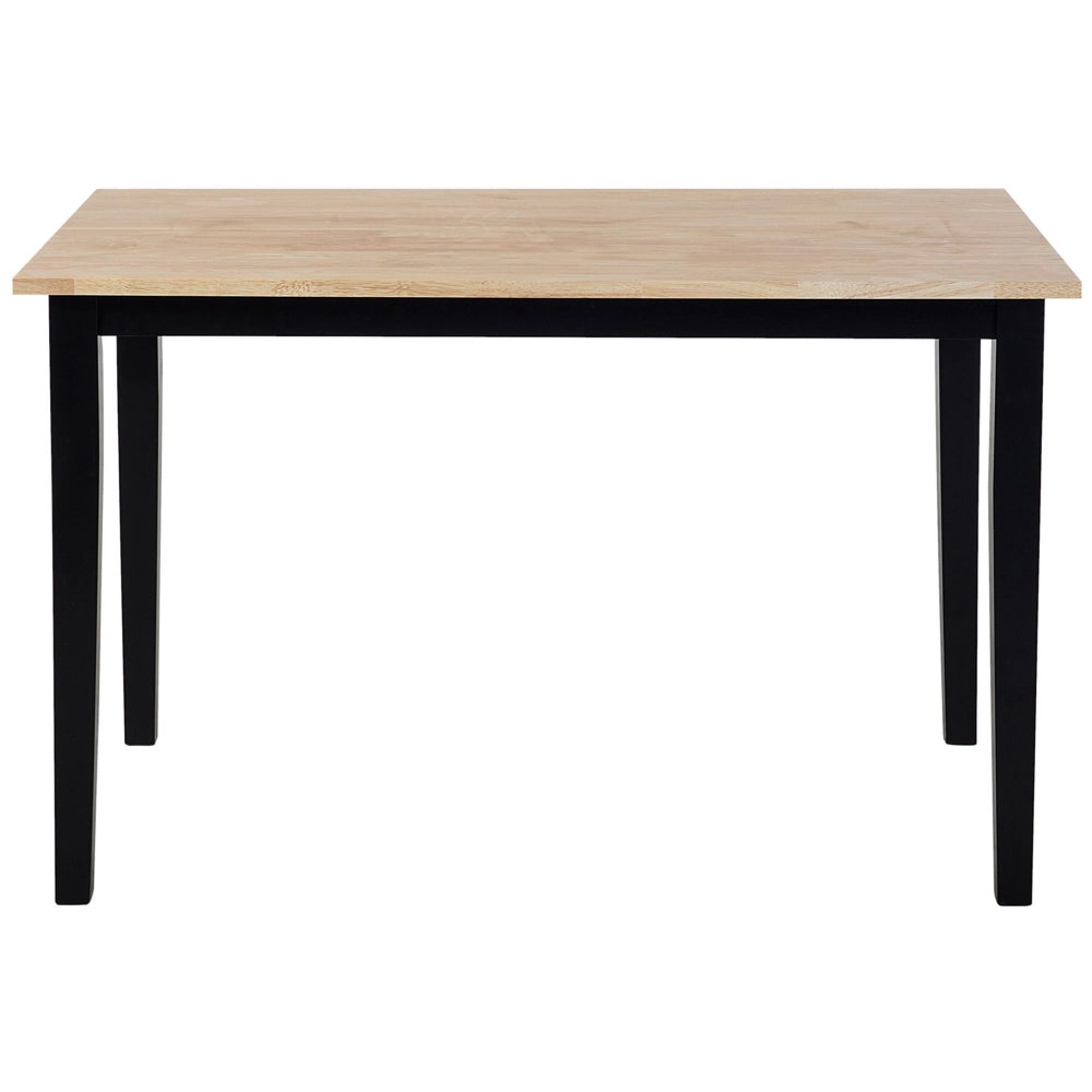 Set da pranzo in legno massello Nero con piano in legno chiaro a 4 posti 120 x 75 cm moderno scandinavo