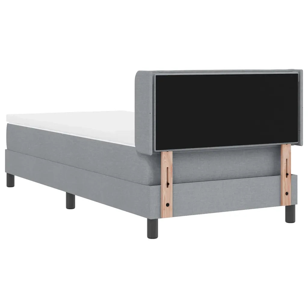 Letto a molle con testiera Grigio chiaro 190 x 90 cm Tessuto 3341013