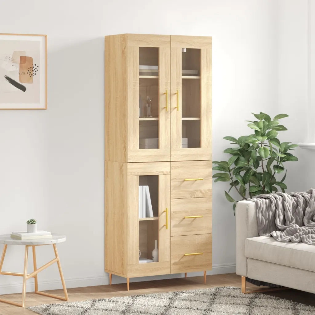 Credenza Rovere Sonoma 69,5x34x180 cm in Legno Multistratocod mxl 102125