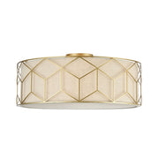 Maytoni Plafoniera contemporanea Messina 5 luci E27 oro metallo diffusore lino PVC