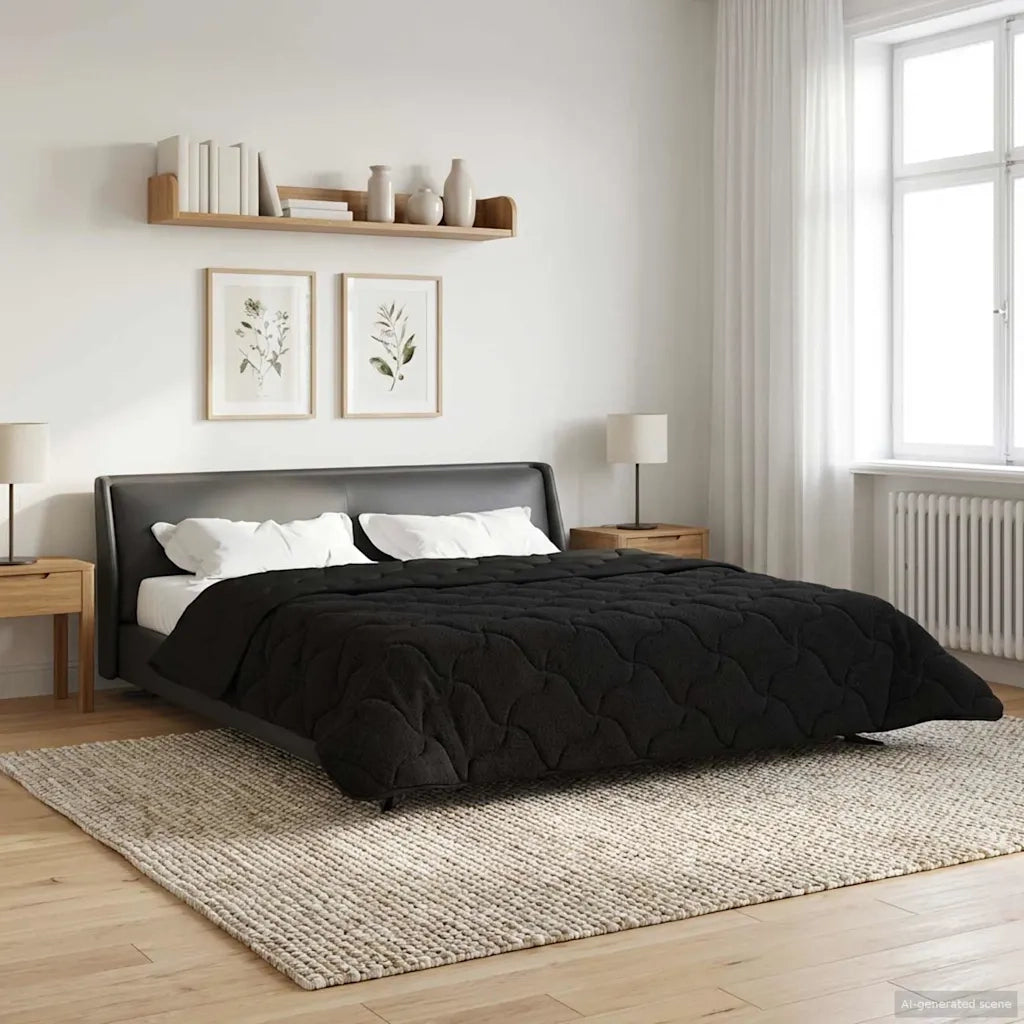 Piumone Completo Annuale Trapuntato Nero 200 x 200 cm