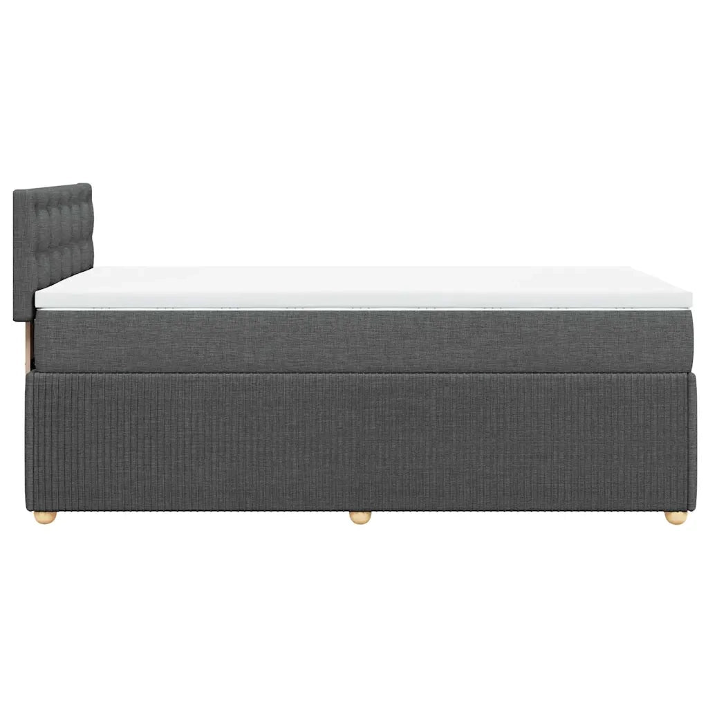 Giroletto a Molle con Materasso Grigio Scuro 90x200 cm Tessuto