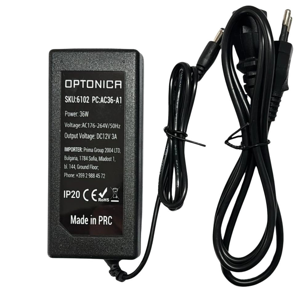 Optonica 6102 alimentatore 36w 12v 3a ip20 per strisce led