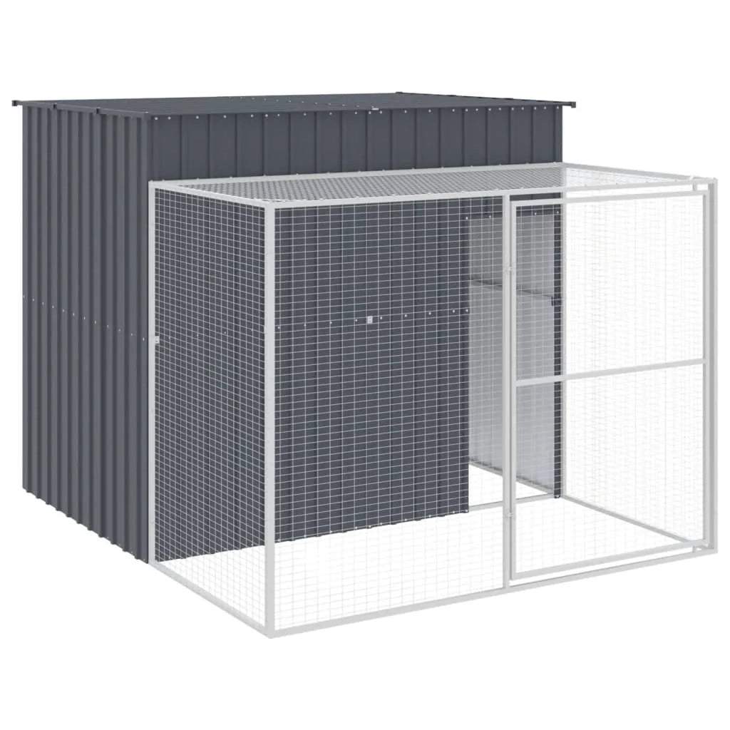 Cuccia per cani con recinto 214 x 253 x 181 cm antracite 02_0043480