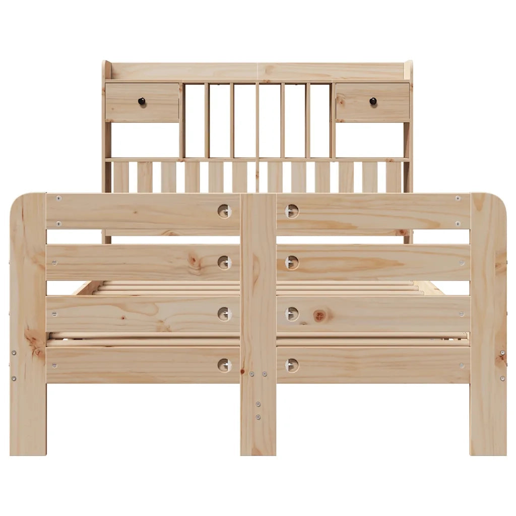 Letto Libreria senza Materasso 135x190 cm in Legno di Pino