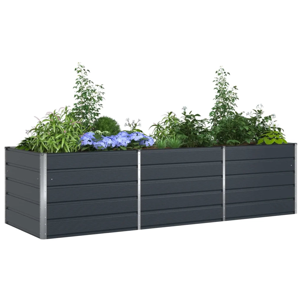 Fioriera Antracite 290 x 100 x 75 cm Acciaio zincato