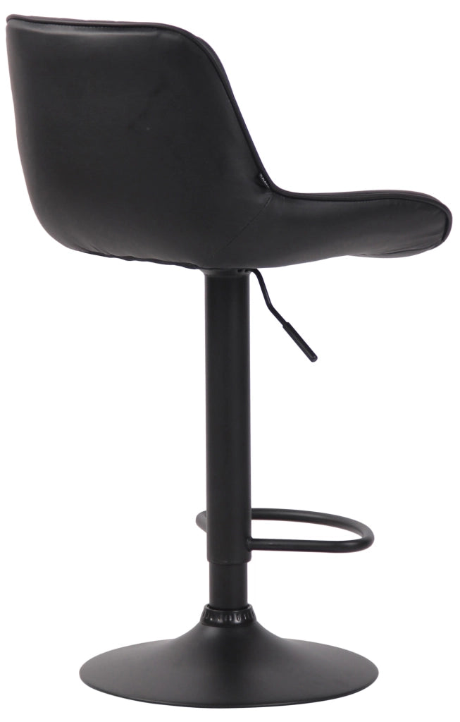 Set di 2 sgabelli da bar Lentini in similpelle nero,nero