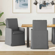 Sedie da pranzo 2 pcs Grigio scuro 57 x 67 x 98 cm Tessuto 42017917