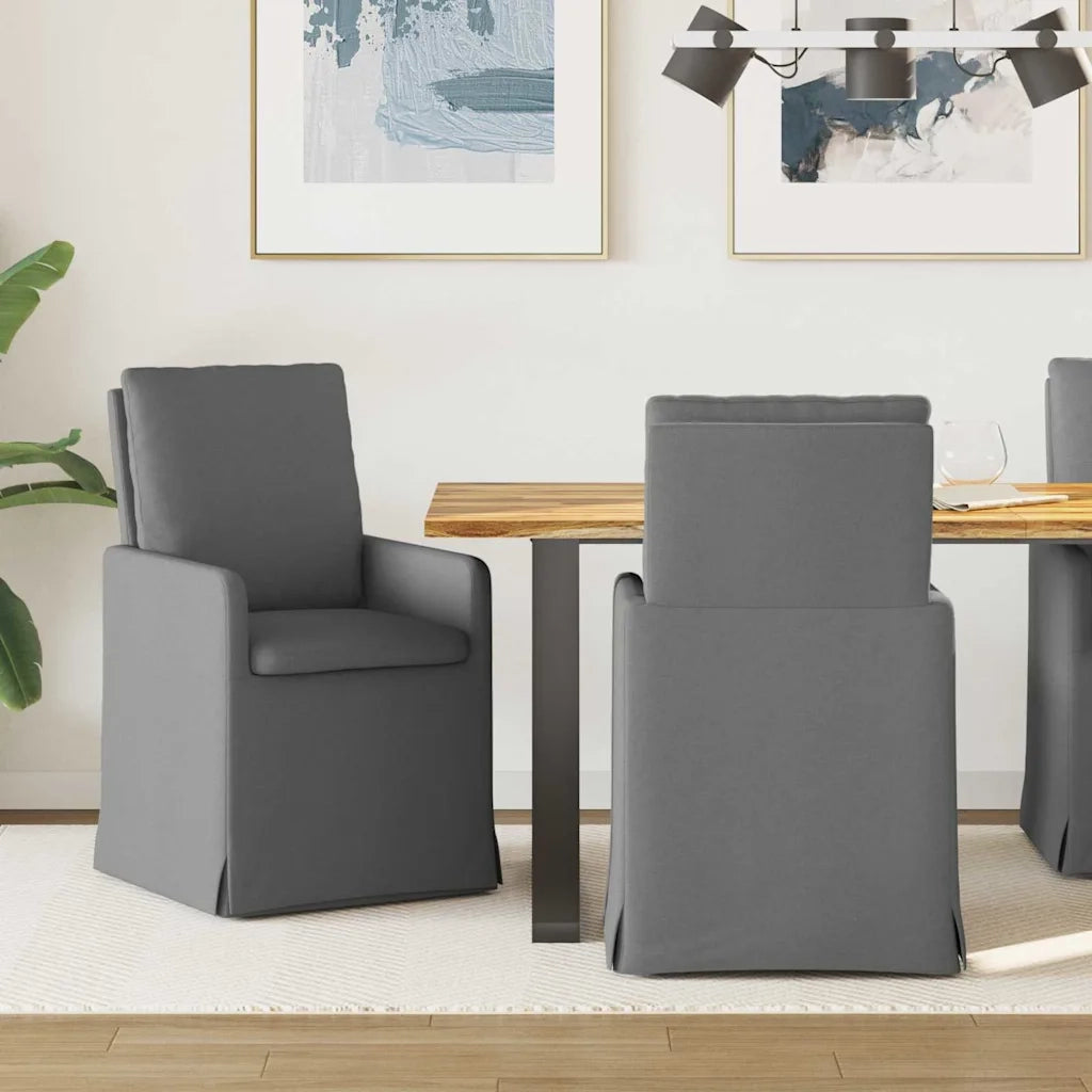 Sedie da pranzo 2 pcs Grigio scuro 57 x 67 x 98 cm Tessuto 42017917