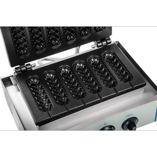 Macchina per waffle professionale cob rotonda Teflon potenza 1 x 1.500 watt 3614061