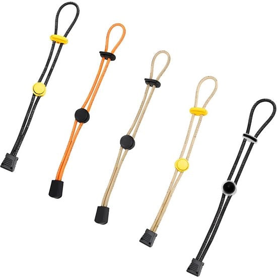 Supporto per bastone da trekking 5 in 1, cordino di fissaggio per bastoni da trekking, cavo elastico, chiusura a giro, cordino, regolabile per escursionismo, alpinismo e attività all'aperto