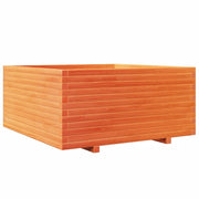 Fioriera | Cassetta per fiori | Vaso Giardino Marrone Cera 100x100x49,5 Legno Massello Pino