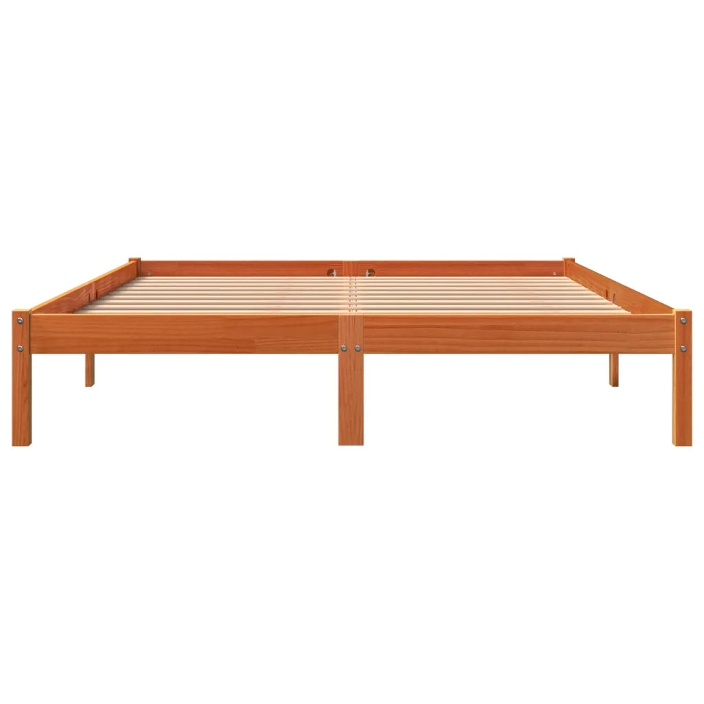 Giroletto senza Materasso Marrone Cera 160x200 cm Legno di Pino 844863
