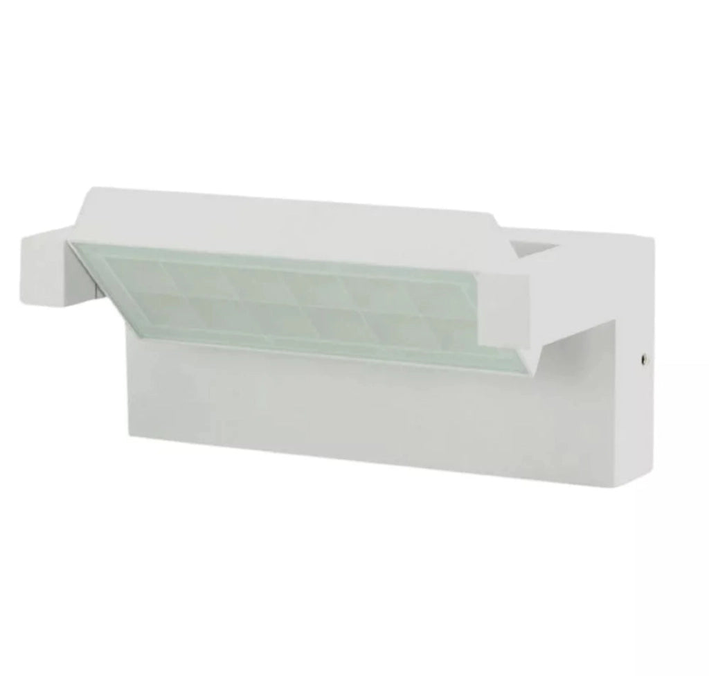 Applique Bianco a LED da Esterno 21W IP65, Lampada a Parete Orientabile, 1800 Lumen, Alluminio e Vetro, CCT switch Luce calda, fredda, naturale