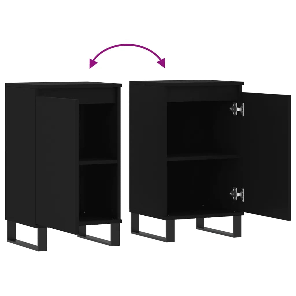 Credenze 2 pz | Madia | Buffet da pranzo | Armadio da pranzo Nere 40x35x70 cm in Legno Multistrato